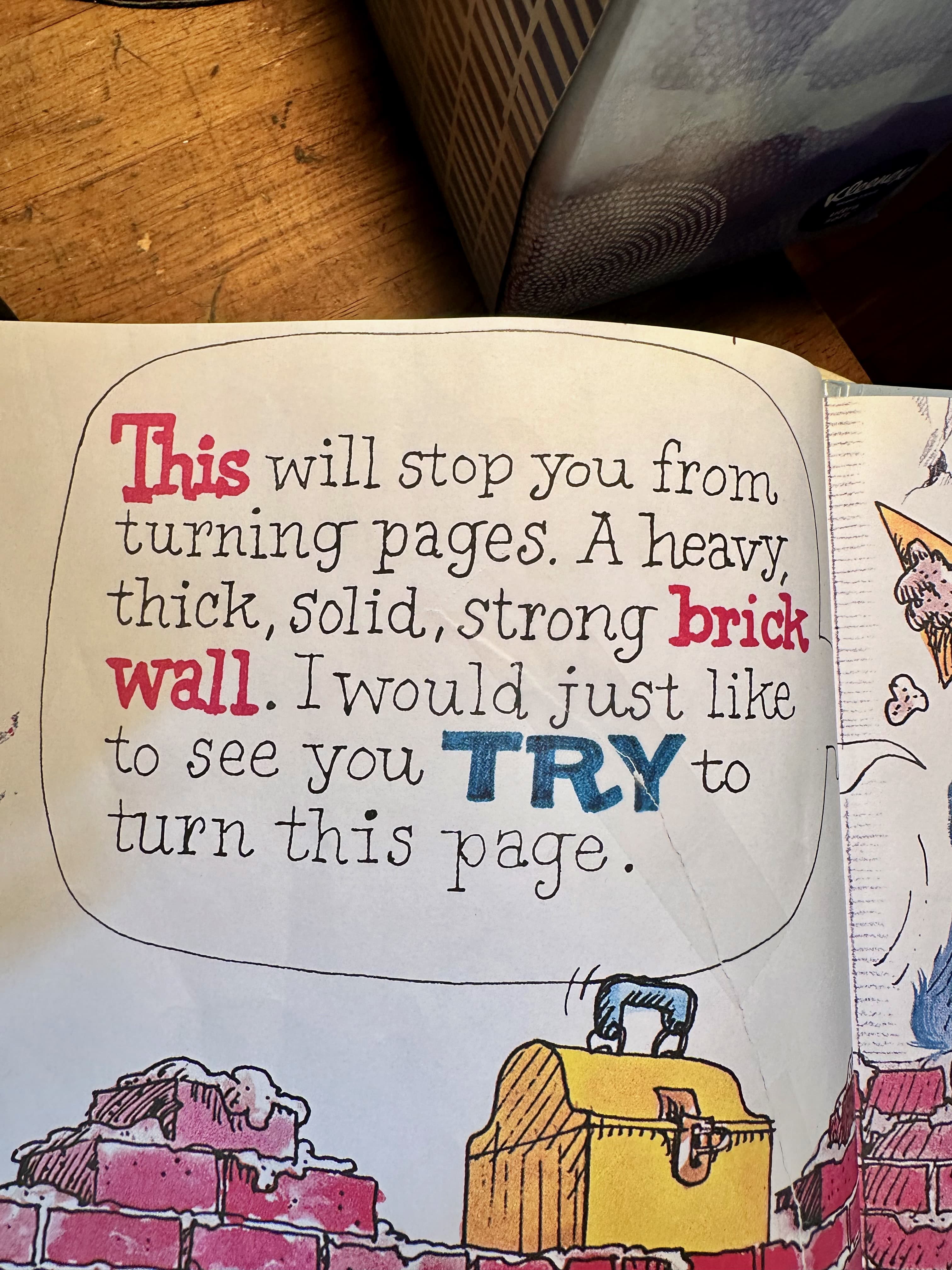 Photo of a page from The Monster at the End of This Book